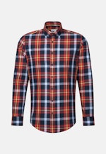 Twill Flanellhemd in Slim mit Button-Down-Kragen in Orange |  Seidensticker Onlineshop