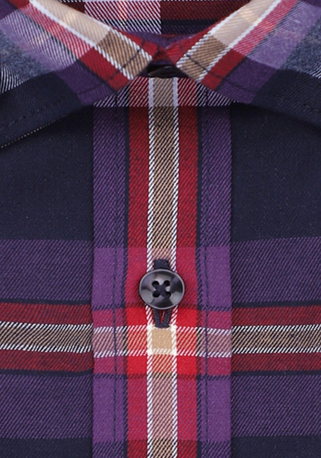 Flannel shirt in Slim with Button-Down-Collar in Purple |  Seidensticker Onlineshop