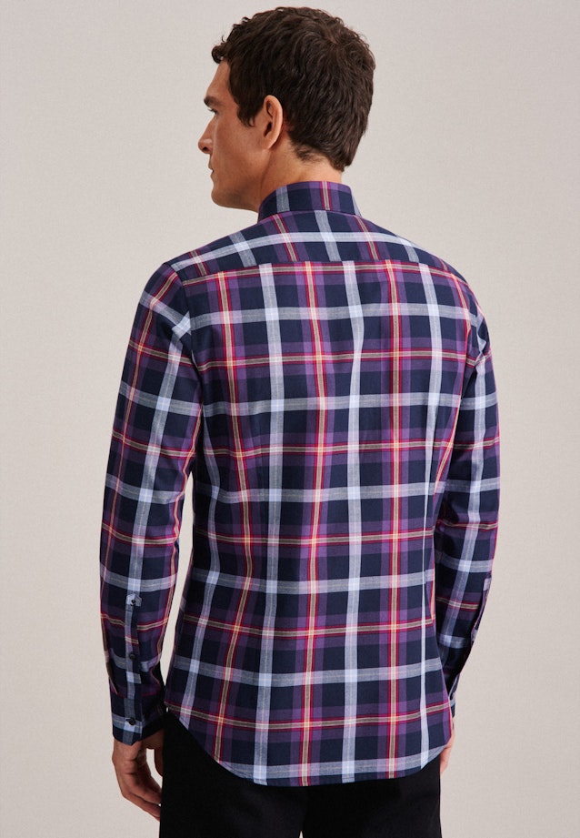 Twill Flanellhemd in Slim mit Button-Down-Kragen in Lila |  Seidensticker Onlineshop