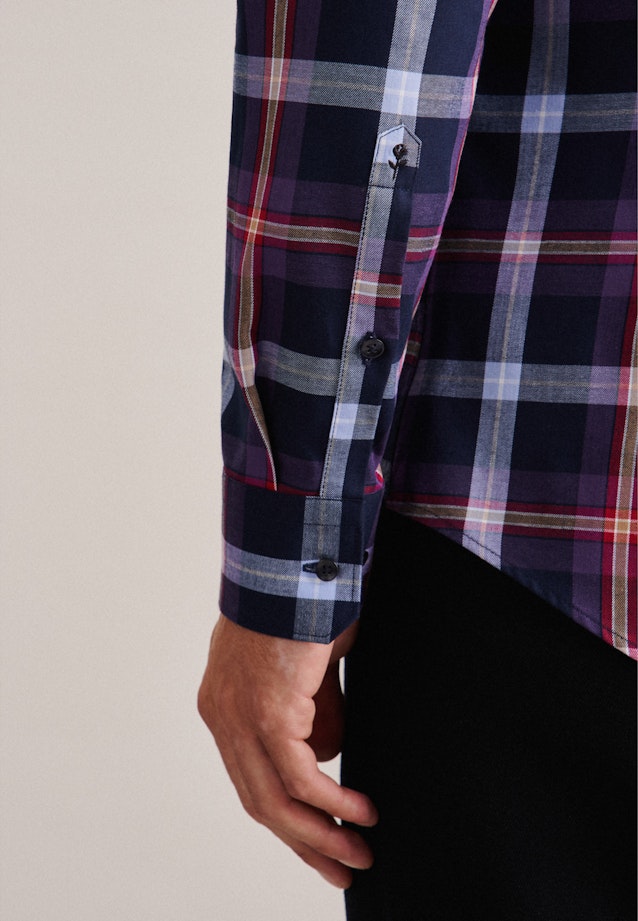 Twill Flanellhemd in Slim mit Button-Down-Kragen in Lila |  Seidensticker Onlineshop