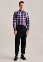 Twill Flanellhemd in Slim mit Button-Down-Kragen in Lila |  Seidensticker Onlineshop