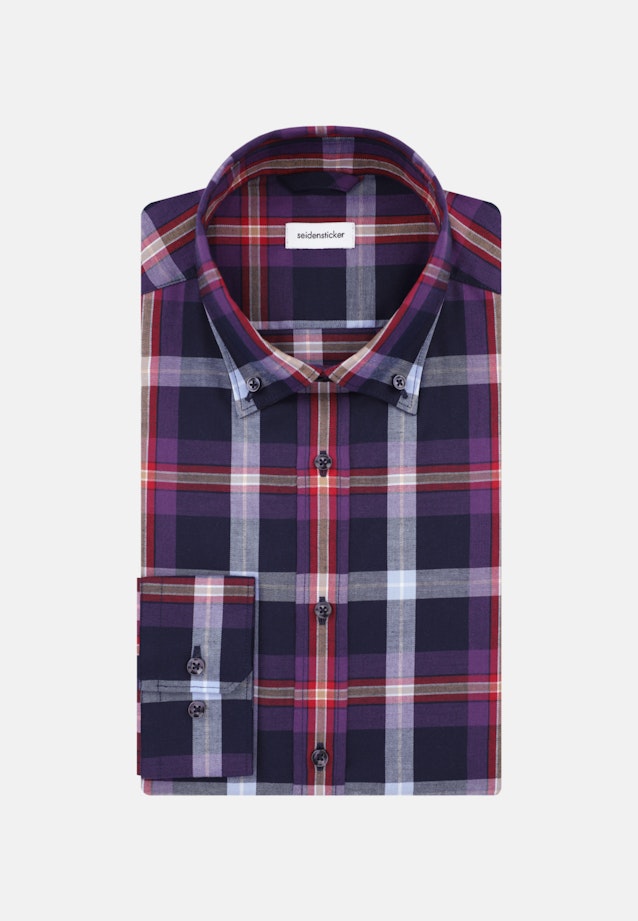 Flannel shirt in Slim with Button-Down-Collar in Purple |  Seidensticker Onlineshop