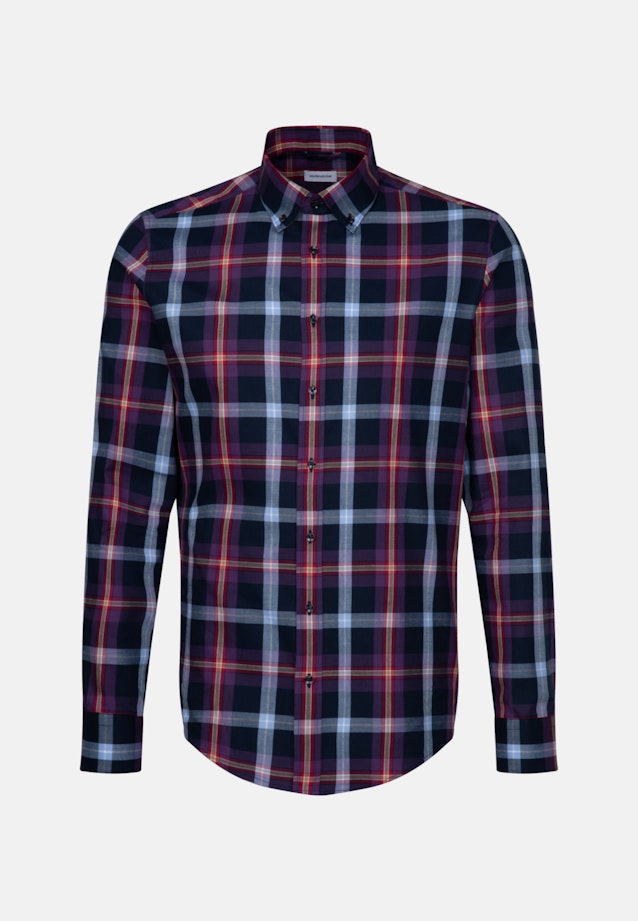 Twill Flanellhemd in Slim mit Button-Down-Kragen in Lila |  Seidensticker Onlineshop