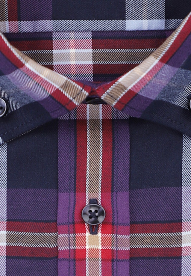 Flannel shirt in Shaped with Button-Down-Collar in Purple |  Seidensticker Onlineshop