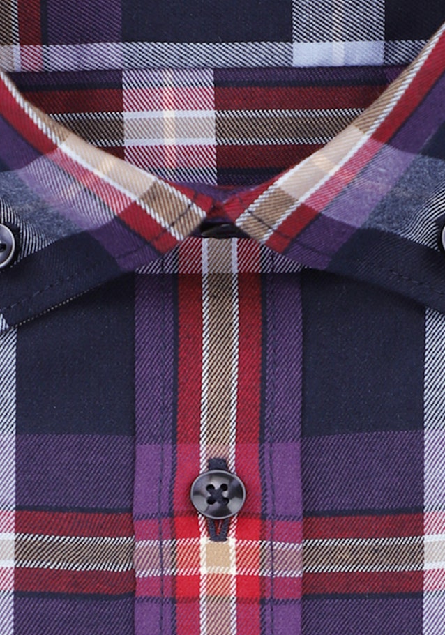 Shaped Flanellhemd Karo in Lila | Seidensticker Onlineshop