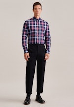 Twill Flanellhemd in Shaped mit Button-Down-Kragen in Lila |  Seidensticker Onlineshop