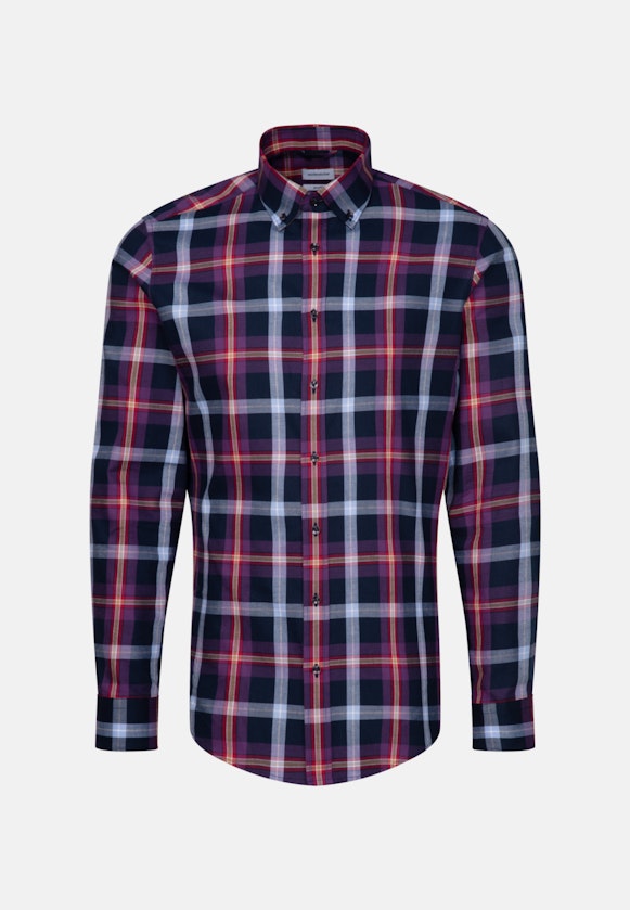 Shaped Chemise en flanelle carreaux in Lilas |  Seidensticker Onlineshop