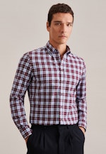 Twill Flanellhemd in X-Slim mit Button-Down-Kragen in Rot |  Seidensticker Onlineshop