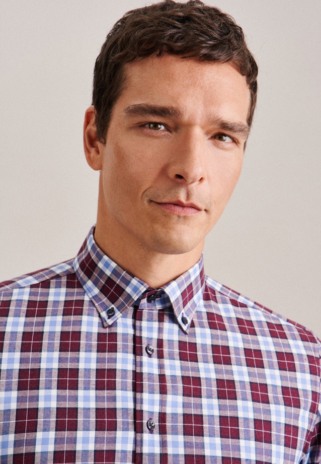Flannel shirt in X-Slim with Button-Down-Collar in Red |  Seidensticker Onlineshop