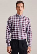 Twill Flanellhemd in X-Slim mit Button-Down-Kragen in Rot |  Seidensticker Onlineshop