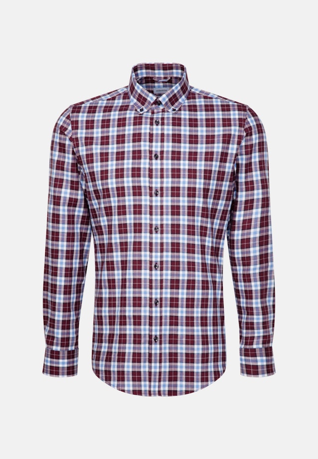 Twill Flanellhemd in X-Slim mit Button-Down-Kragen in Rot |  Seidensticker Onlineshop