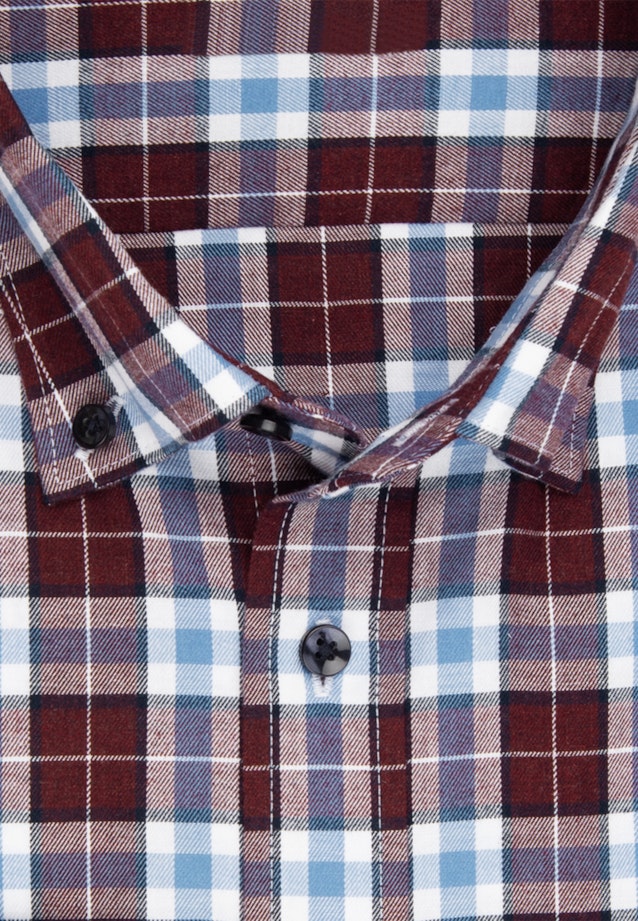 Flanellen hemd in Regular with Button-Down-Kraag in Rood |  Seidensticker Onlineshop
