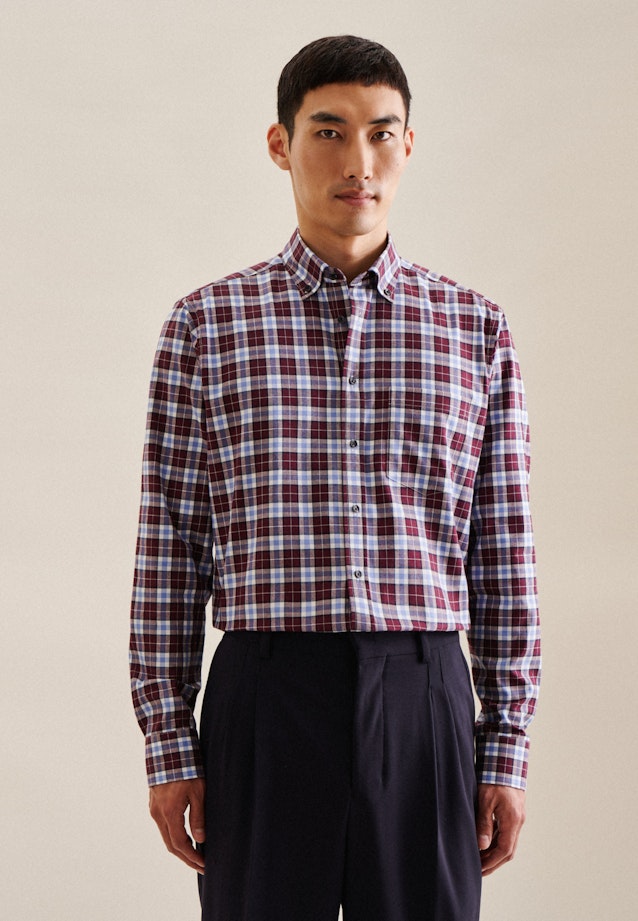 Regular Flanellhemd Karo in Rot |  Seidensticker Onlineshop
