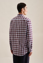 Flanellen hemd in Regular with Button-Down-Kraag in Rood |  Seidensticker Onlineshop