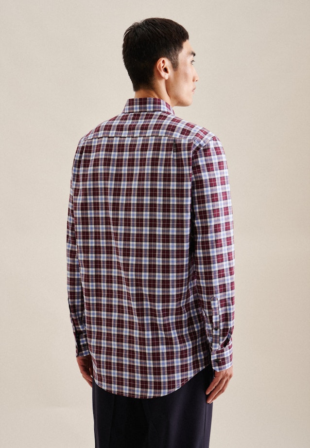 Regular Flannel shirt Check in Red |  Seidensticker Onlineshop