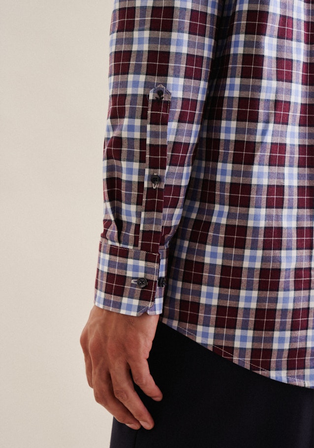 Twill Flanellhemd in Regular mit Button-Down-Kragen in Rot |  Seidensticker Onlineshop
