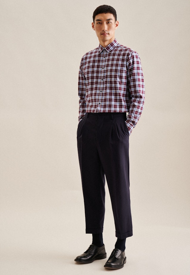 Regular Flannel shirt Check in Red |  Seidensticker Onlineshop