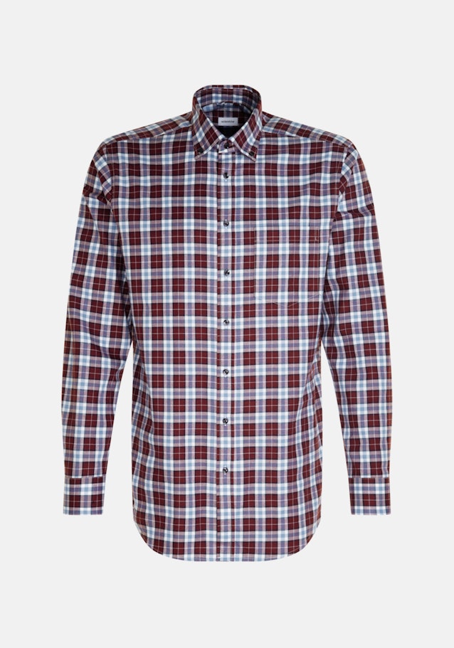 Flannel shirt in Regular with Button-Down-Collar in Red |  Seidensticker Onlineshop