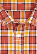 Regular Flanellhemd Karo in Orange |  Seidensticker Onlineshop