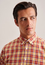 Regular Flanellhemd Karo in Orange |  Seidensticker Onlineshop