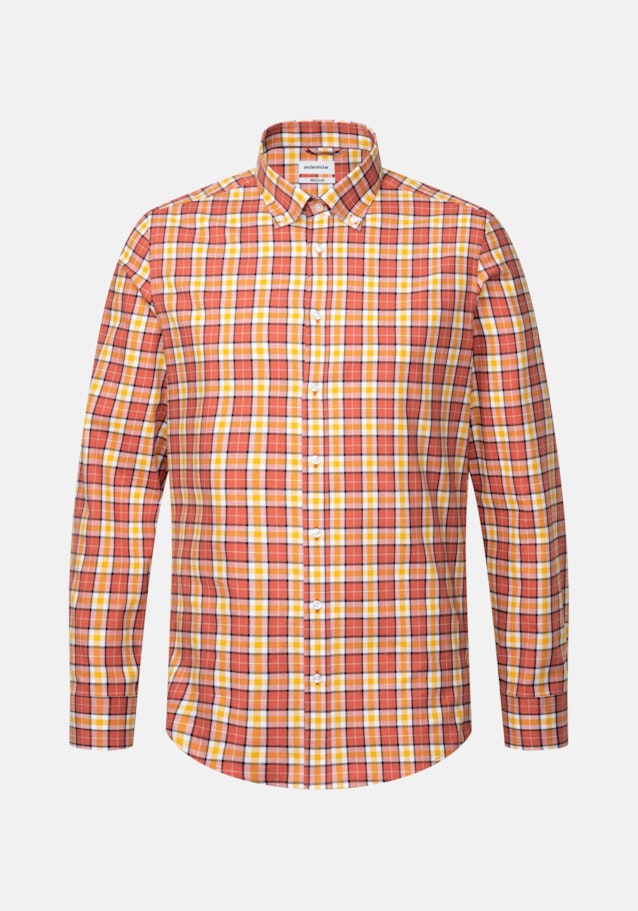 Twill Flanellhemd in Regular mit Button-Down-Kragen in Orange |  Seidensticker Onlineshop