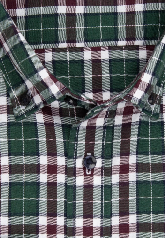 Flanellen hemd in Regular with Button-Down-Kraag in Groen |  Seidensticker Onlineshop