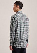 Twill Flanellhemd in Regular mit Button-Down-Kragen in Grün |  Seidensticker Onlineshop