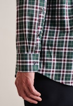 Twill Flanellhemd in Regular mit Button-Down-Kragen in Grün |  Seidensticker Onlineshop