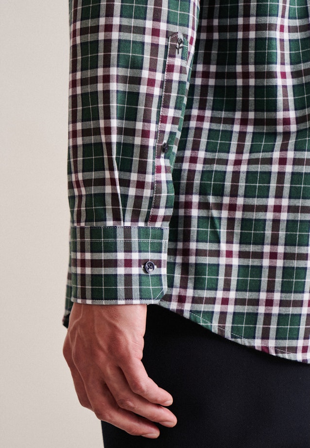 Regular Flanellhemd Karo in Grün |  Seidensticker Onlineshop