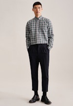 Twill Flanellhemd in Regular mit Button-Down-Kragen in Grün |  Seidensticker Onlineshop