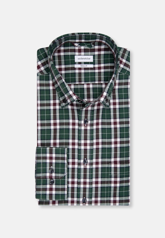 Regular Flanellhemd Karo in Grün |  Seidensticker Onlineshop