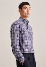 Regular Flanellhemd Karo in Lila |  Seidensticker Onlineshop