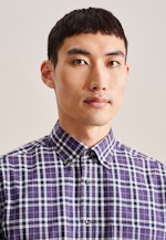 Regular Flanellhemd Karo in Lila |  Seidensticker Onlineshop