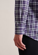 Regular Flanellhemd Karo in Lila |  Seidensticker Onlineshop