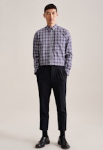 Regular Flanellhemd Karo in Lila |  Seidensticker Onlineshop