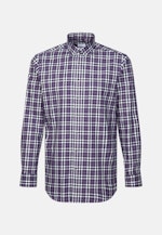 Flanellen hemd in Regular with Button-Down-Kraag in Paars |  Seidensticker Onlineshop