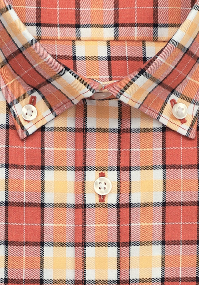 Flannel shirt in Shaped with Button-Down-Collar in Orange |  Seidensticker Onlineshop