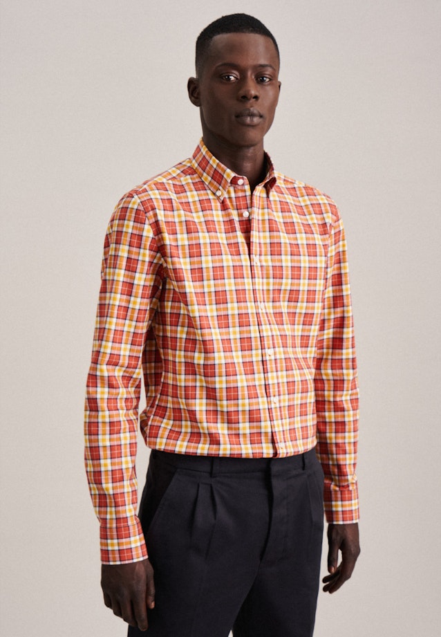 Flannel shirt in Orange |  Seidensticker Onlineshop