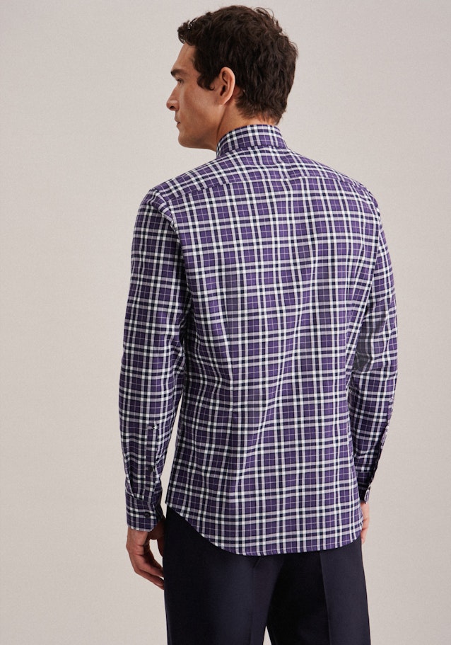 Flannel shirt in Shaped with Button-Down-Collar in Purple |  Seidensticker Onlineshop