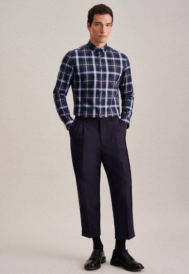 X-Slim Flannel shirt Check in Green |  Seidensticker Onlineshop