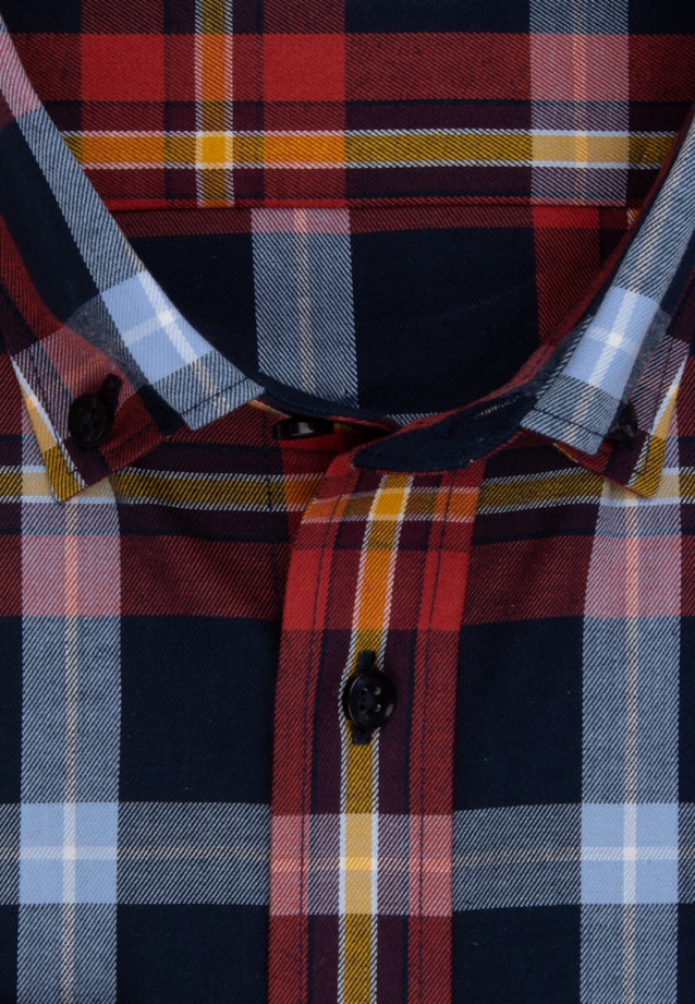 Regular Flanellhemd Karo in Orange |  Seidensticker Onlineshop