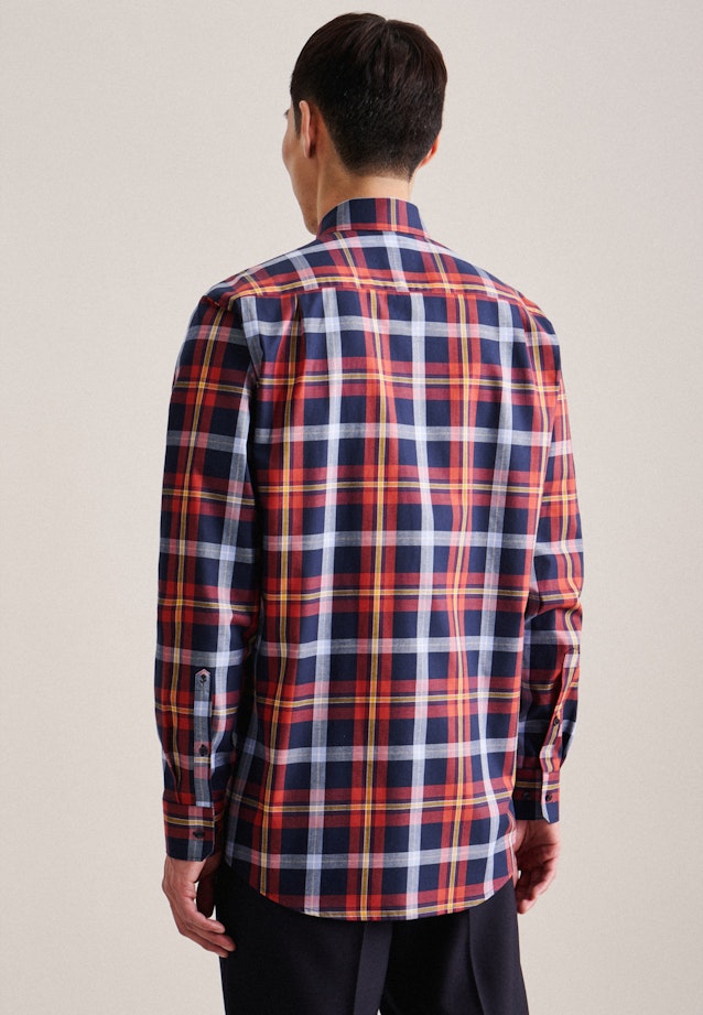 Regular Flanellhemd Karo in Orange |  Seidensticker Onlineshop