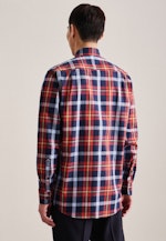 Regular Flanellhemd Karo in Orange |  Seidensticker Onlineshop