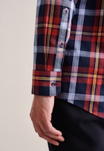 Regular Flanellhemd Karo in Orange |  Seidensticker Onlineshop