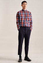 Regular Flanellhemd Karo in Orange |  Seidensticker Onlineshop