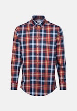 Regular Flanellhemd Karo in Orange |  Seidensticker Onlineshop