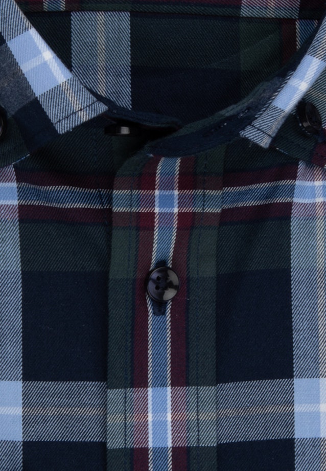 Flanellen hemd in Regular with Button-Down-Kraag in Groen |  Seidensticker Onlineshop