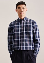 Twill Flanellhemd in Regular mit Button-Down-Kragen in Grün |  Seidensticker Onlineshop