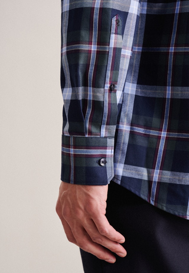 Regular Chemise en flanelle carreaux in Vert |  Seidensticker Onlineshop