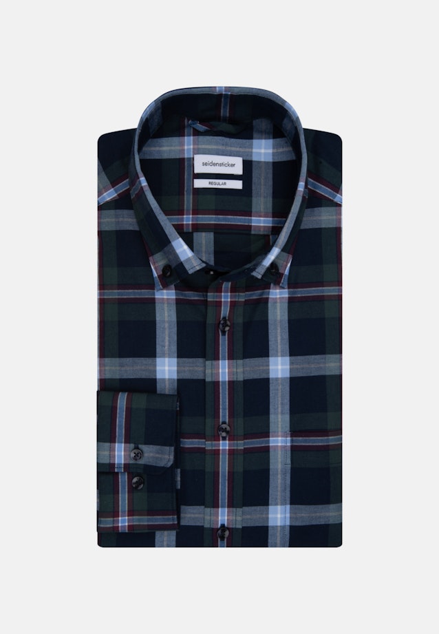 Regular Flannel shirt Check in Green |  Seidensticker Onlineshop